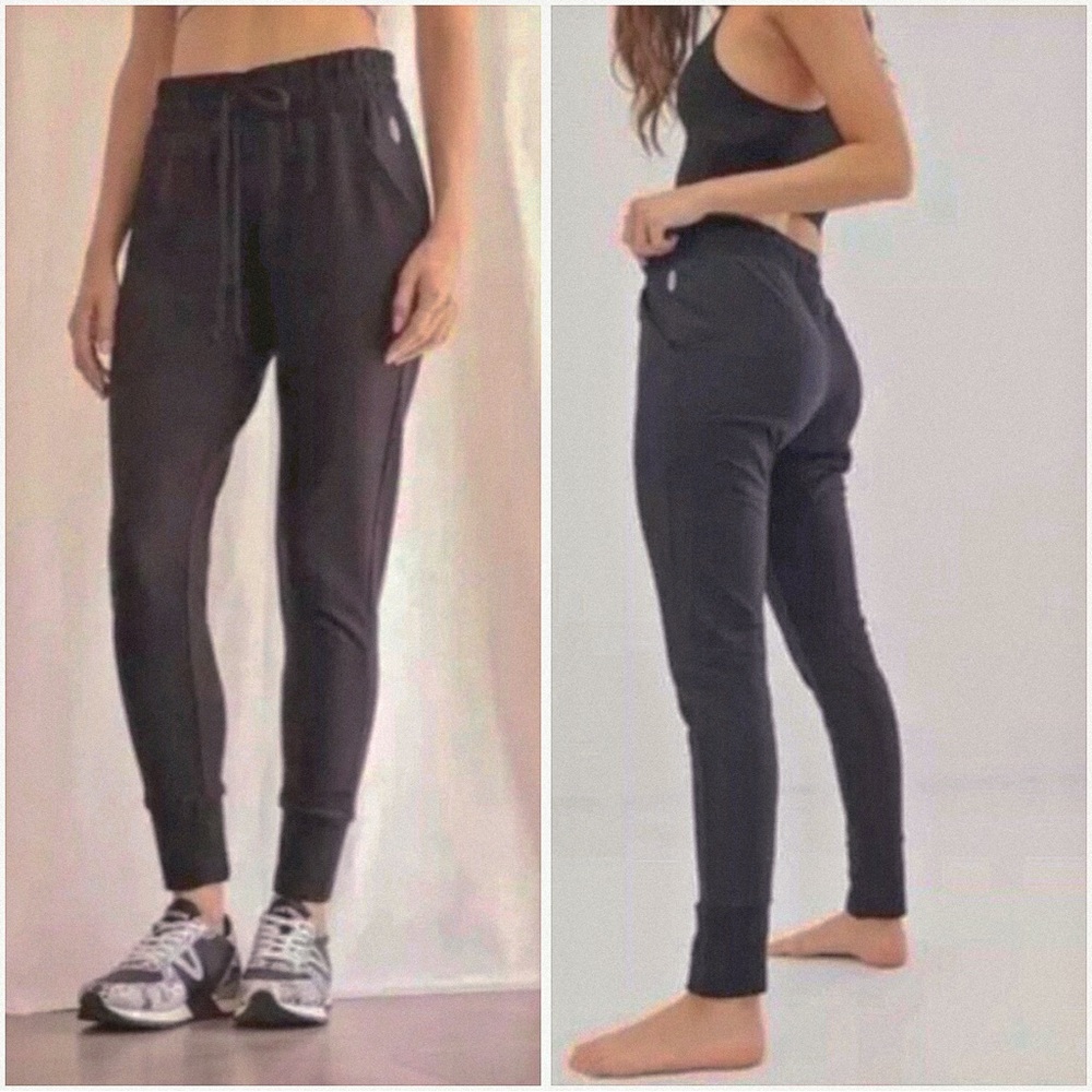 FREE PEOPLE Movement slim black joggers